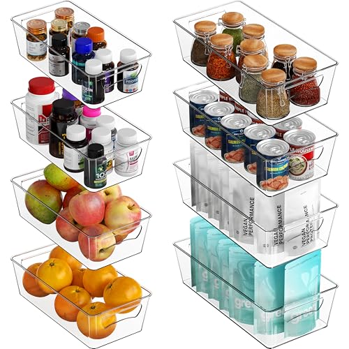 Simple Houseware Pantry Bins Storage Organizer, 8 Packs (4 Medium & 4 Large) - size: 8 Pack - Assorted Sizes(2)