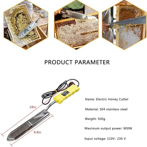 Honey Uncapping Knife, Electric Honey Extractor, Portable Stainless Steel Uncapping Knife, 0-180℃ Adjustable Temperature for Apiary, Beekeeper