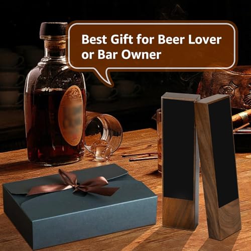 4PCS Chalkboard Beer Tap Handle Keg Handle Keg Tap Handle Walnut Tap Handles for Kegerator Beer Faucet with 4PCS Pen - size: 4PCS-Walnut Tap Handles