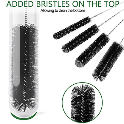 CiaraQ Bottle Cleaning Brushes, 8 Inch Nylon Tube Brush Set | Black Cleaner for Narrow Neck Bottles Cups with Hook, Set of 13pcs - color: Black, size: 8.0 Inch (13pcs)