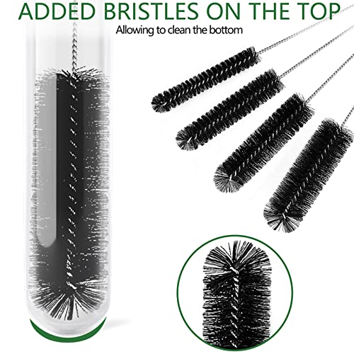 CiaraQ Bottle Cleaning Brushes, 8 Inch Nylon Tube Brush Set | Black Cleaner for Narrow Neck Bottles Cups with Hook, Set of 13pcs - color: Black, size: 8.0 Inch (13pcs)