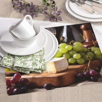White Wine Cheese Cake Grapes Dish Drying Mat for Kitchen Counter, Absorbent Microfiber Drainer Mats, Non-slip Kitchen Draining Mat for Coffee Machine Dish Rack Pad 18"x16" Dish Drainer Pad - color: White Wine Cheese Cake Grapes