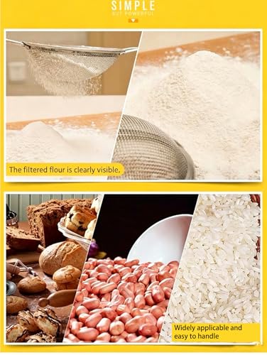2 Pack Fine Mesh Strainer Set, Stainless Steel Kitchen Sieve for Flour Sifting, Juice Soy Milk Tea Strainer, Small Metal Colander Kitchen Filter Tool (12cm + 8cm)