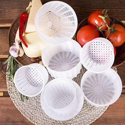 7 items Cheese making kit | Variouse cheese molds 0.25-0.6 kg for soft cheeses (7). Cheesemaking from Cow and Goat Milk. Cheese making supplies - size: Set of 7