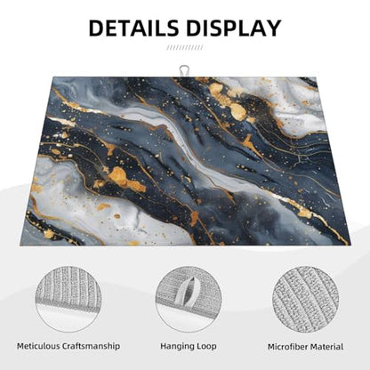 Black Marble Dish Drying Mat For Kitchen Counter, Super Absorbent Microfiber Dish Drying Pad, Kitchen Gadgets For Easy Clean Multi-Use Large 18"x24" - color: Black Marble