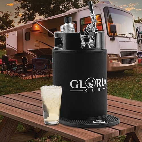 Gloria 10L (2.6 Gal) Mini Keg, Pressurized Keg for Drinks, with Tap System, Co2 Regulated, Stainless Steel - size: 10L