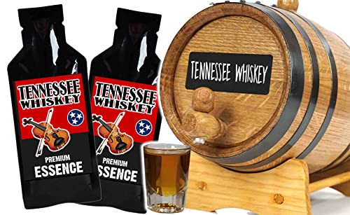 Tennessee Bourbon Whiskey Making Bootleg Kit w/Chalkboard & Book- Thousand Oaks Barrel Co. – Make & Age Spirits in an Oak Cask Keg Mini Barrel - Best Father’s Day Gift Ever (5L)