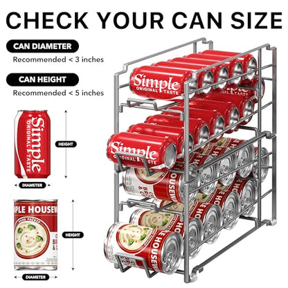 Simple Houseware Stackable Beverage Soda Can Dispenser Organizer Rack, Silver, 2 Pack - color: Silver, size: Standard