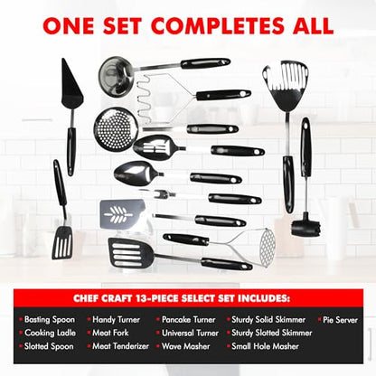 Chef Craft Select Cooking Ladle, 11.5 inch, Stainless Steel - size: 11.5 inch, style: Cooking Ladle