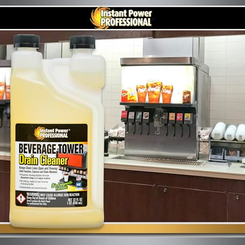 Instant Power Beverage Tower Drain Cleaner - Sink Clog Remover, Drain Defense for Beverage Systems, Made in USA - 32 Fl Oz 12 Pack - size: 12 Pack