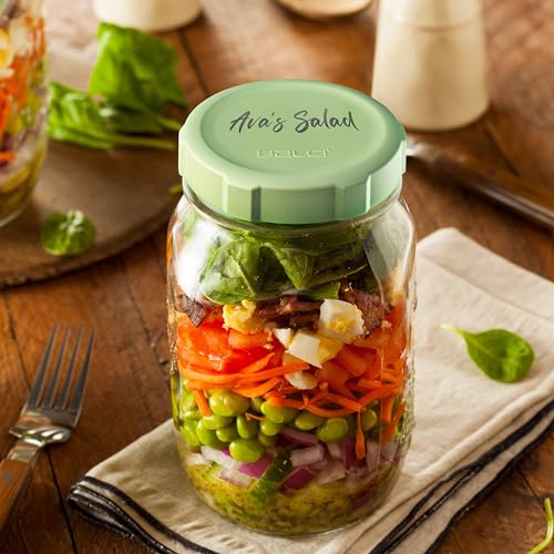 Premium Mason Jar Lids (8 Pack) - Heavy Duty, BPA Free Reusable Plastic Mason Jar Lids - Dry Canning Lid that fits Ball, Kerr & More - 4 Wide Mouth & 4 Regular Mouth Leak Proof Lids. … - size: 4 Regular & 4 Wide