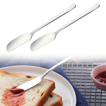 2 Pack Butter Spreader Knife - Stainless Steel Cheese Dessert Knives - Breakfast Butter Slicer Sandwich Jam Spreader (Silver x 2)