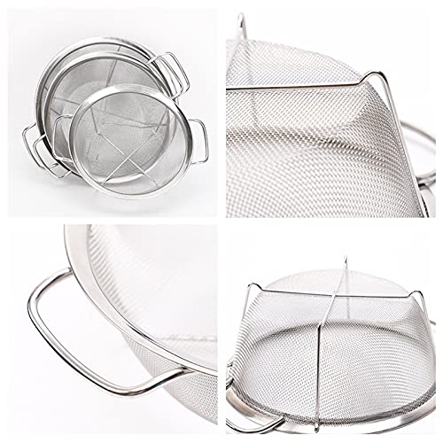 AJIODA Stainless Steel Mesh Colander Strainer Basket, 2.5 Quart Fine Mesh Net Colander with Heavy Duty Handles & Wide Rim & Resting Feet for Strain, Drain, Rinse, Fry, Steam or Cook Vegetables & Pasta - size: 2.5 Quart