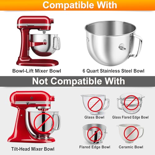 Silicone Mixer Bowl Cover Compatible with KitchenAid 6 Quart Bowl-Lift Stand Mixer, Mixer Bowl Lid to Prevent Spilling of Ingredients - color: Fit for 6qt - Green