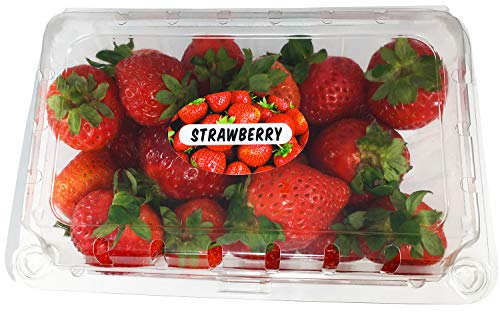 Strawberry Grocery Store Food Labels 1.25 x 2 Inch Oval Shape 500 Total Adhesive Stickers - color: Strawberry