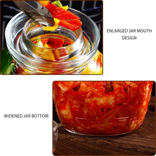 Fermentation Crock 4 Capacity Options Pickle Jar, Transparent And Visible Glass Kimchi Jar, Water Seal Fermenting Jars, Mushrooms/cauliflower(2.5kg) - size: 2.5kg