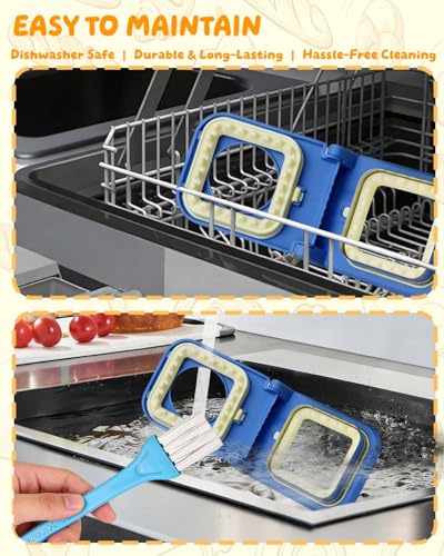 3-in-1 Uncrustable Sandwich Maker - Heart/Circle/Square Crustless Sandwich Cutter & Sealer for Kids' Lunch, Breakfast & Lunchboxes | BPA-Free Uncrustable Press,Easy Clean(3-Shape Blue) - color: 3-Shape Blue
