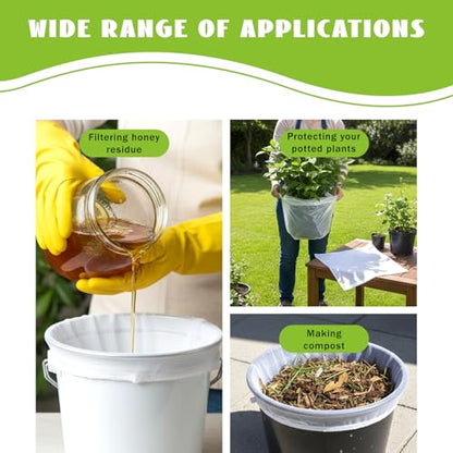 10 Pcs Paint Strainer Bags, 1 Gallon Paint Filter Strainer, Elasticity Opening Strainers Bags Disposable for Paints Bucket & Hydroponics