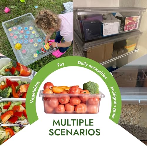 CURTA 1 Pack Food Storage Box with Lid, Commercial Grade Polycarbonate Food Storage Containers for Fruits/Vegetables/Grains in Bar/Restaurant/Hotel/Home 16.5 Gal - 26" x 18" x 12"[ NSF,Certified ] - color: 1*26" x 18" x 12"