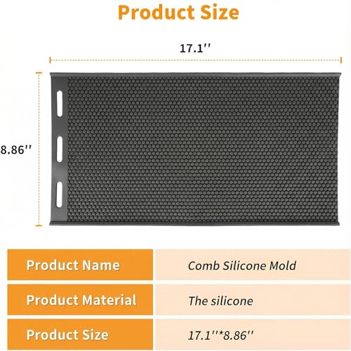 Beeswax Foundation Press Mold Silicone 1 Pack, 5.4mm Honeycomb, Non-Stick Reusable Beeswax Sheets Mold for Candle Making, Flexible and Foldable