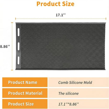 Beeswax Foundation Press Mold Silicone 1 Pack, 5.4mm Honeycomb, Non-Stick Reusable Beeswax Sheets Mold for Candle Making, Flexible and Foldable