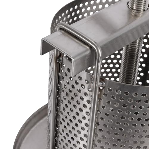 304 Stainless Steel Honey Press, 9.44 x 9.44 x 23.62 Inch Household Manual Honey Extractor Wax Beekeeping Tool Grape Fruit Wine Press for Oil Pressure Dehydration, Medicine Dregs