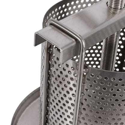 304 Stainless Steel Honey Press, 9.44 x 9.44 x 23.62 Inch Household Manual Honey Extractor Wax Beekeeping Tool Grape Fruit Wine Press for Oil Pressure Dehydration, Medicine Dregs