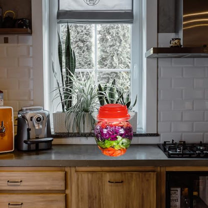 1l Vegetable Pickling Jar with Airtight Inner and Infrared Sealed Lid, Multi-use Plastic Fermentation Container for Kitchen Food Storage and Kimchi Fermenting