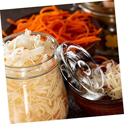 COLLBATH 1pc Fermentation Weight for Wide Mouth Mason Jars Glass Fermenting Lid for Sauerkraut and Kimchi Weight Stone for Optimal Fermentation Environment