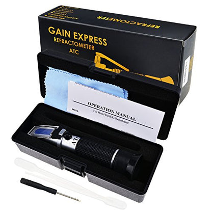 Dual Scale Optical Beer Refractometer Measures Brix & Wort Specific Gravity 0~32% Brix 1.000-1.130 SG with ATC for Brewing, Juices, Alcohol Content Analysis