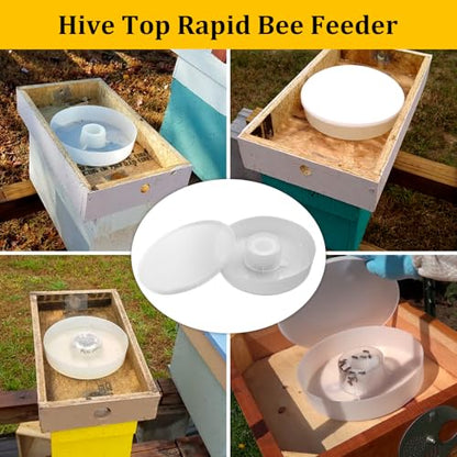 AOIT Rapid Bee Feeder for Outside Beekeepers Feeding-Round Hive Top Feeder, Beekeeping Supplies Bee Water Drinking Bowl for 8-or-10 Frame Hives, 2 Pack