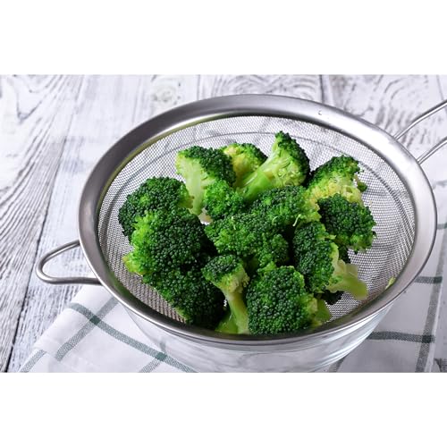 HIC Kitchen Fine Mesh Strainer With Helper Handle, 18/8 Stainless Steel, 6-Inch, For Sifting, Draining, And Straining Pasta, Vegetables, Stocks, And Sauces - size: Mesh, 6-Inch