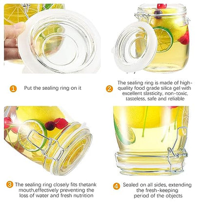8pcs 3.75" Silicone Jar Gaskets Silicone Gasket, Rubber Seals For Glass Jars, Leak Proof Jar Seal Accessories, Suitable For Mason Jars Lids - color: White
