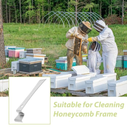 Stainless Steel Beekeeping Hive Scraper Tool with Curved Head for Scraping Beeswax and Propolis, Sturdy Handheld Hive Tool for Beekeepers in Beekeeping Supplies
