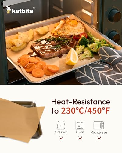 Katbite 400PCS Unbleached Parchment Paper Sheets, 12 x 16 IN Pre-Cut Baking Parchment, Extra Strong, Heavy Duty Non-Stick Baking Paper for Half Sheet Cookie Bread Cake Pans, Grilling Meat Pizza,Oven - color: 12"x16"-400