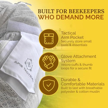 Pro Full-Length Beekeeper Suit for Men & Women, Ventilated Cotton Mesh, Protective Bee Keeper Suits for Hive Inspections - size: XL-Tall