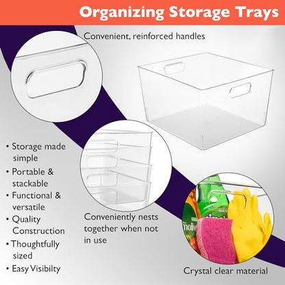 ClearSpace XL Clear Plastic Storage Bins - 2 Pack for Kitchen Cabinet and Fridge Organization - size: 2 Pack