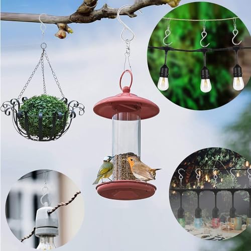 MFDSJ 24 Pcs Swivel Clip Hanging Hooks | Stainless Steel 360 Degree Rotating Windsock Clips for Hanging Wind Chimes, Plants