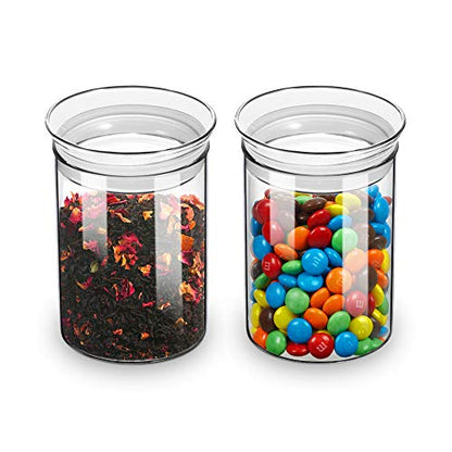 ZENS Glass Canisters Jar with Lid, Airtight Sealed 15 Fluid Ounce Spice Jars Sets of 2, Clear Small Kitchen Storage Containers for Herbs,Tea 4.76 x 3.15 IN - size: 3-15oz 2Pack