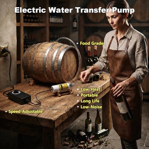 Food Grade Self-Priming Electric Water Transfer Pump,0-2L/min,Adjustable Speed,100–240V AC,Low Noise,for Homebrew (Wine/Beer/Kombucha/Beverages),Coffee Machines & Ice Makers - color: White-with Speed Adjustable