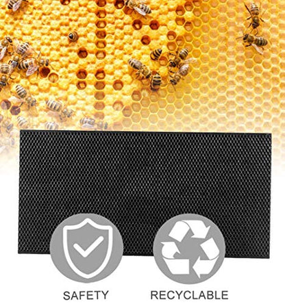 BEEXTM 9 inch BEE'S Plastic Waxed Coated Foundations 10 DEEP Hive Sheets BEE Black