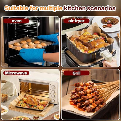Tchrules Pop Up Parchment Paper Sheets 300 Pack 10.7x15 Inch | Pre Cut Sheets | Non Stick | Unbleached | 450°F Heat Safe | Air Fryer & Baking Use