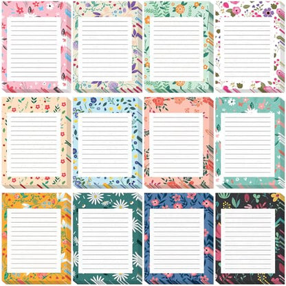 Chiisong 12 Pieces Flower Theme Sticky Notes Flower to Do List 3x4 Inch Floral Memo Pads for Floral Gift Adhesive Notepads for Office Home School Party Supplies Birthday Gift, 12 Styles - style: Flower Style