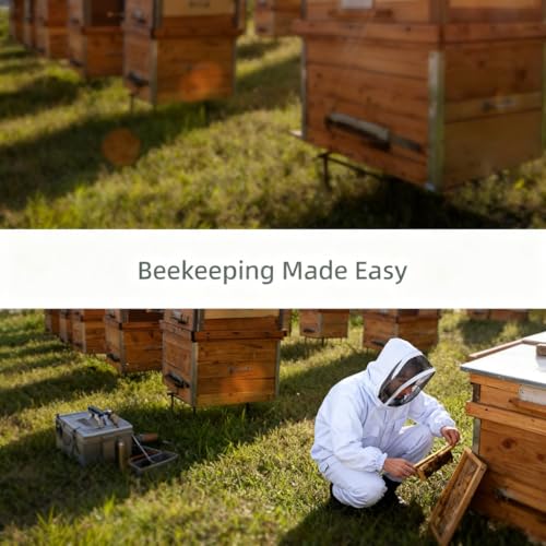 Beekeeping Suit Set with Gloves Jacket and Tools, XXL Protective Ventilated Yellow Gear - Heavy Duty Bee Suit, Veil and Gloves for Men and Women Beekeepers