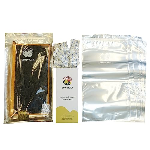 SunVara Bee Storage Beehive Frame Honeycomb Resealable Bag Reusable Beekeeping Equipment For Bee Hive Frame 10 Bags