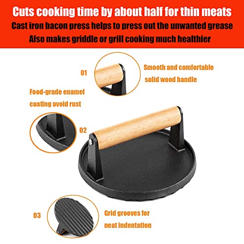 4 Piece Griddle Accessories Kit for Blackstone- 12'' Cheese Melting Dome Stainless Steel with 7'' Burger Bacon Press and 2 Pcs BBQ Heat Resistant Gloves for Flat Top Griddle Grill Indoor Outdoor