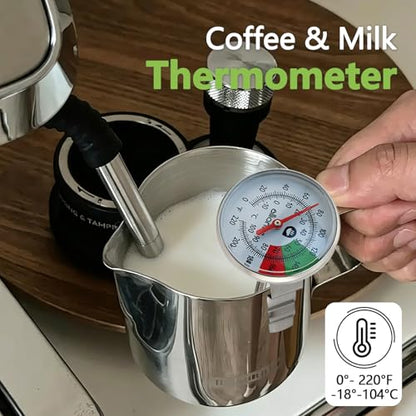 Milk Frothing Thermometer with Clip,White,One Size