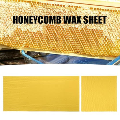 20 Pack Waxed Coated Foundation Sheets for Beekeeping, 16.65 X 5.51 Inch Beeswax Foundation Sheets, Plastic Bee Hive Foundation Sheet (20, Yellow)