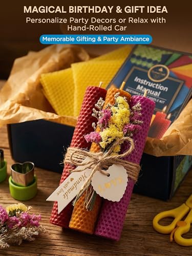 LumaCraft Beeswax Sheets for Candle Making Kit – 16PCS 100% Pure Natural Beeswax Candle Sheets for Rolling Candles – DIY Handmade Candle Making Kit for Family Holiday Party Gift Craft Decor