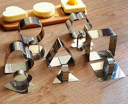 Stainless Steel 3D Cake Molds with Pusher Lifter Cooking Rings Set of 4,Baking Dish Bakeware Tools Cupcake Mold Mousse Ring Cheese Tools Salad Cake Dessert Mould(4 Different Shapes) - color: 4 Different Shapes